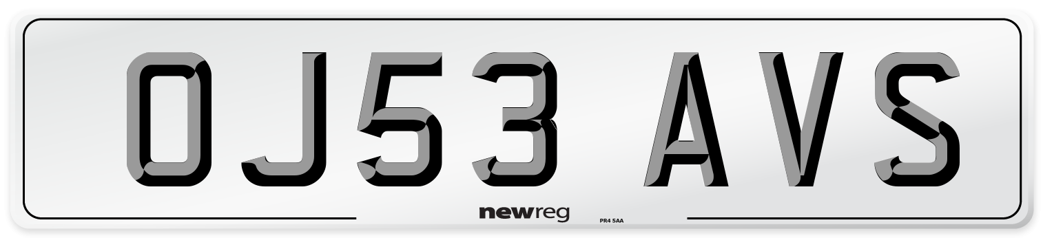 OJ53 AVS Number Plate from New Reg